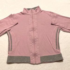 Adidas Track Jacket, Pink and Gray, Medium